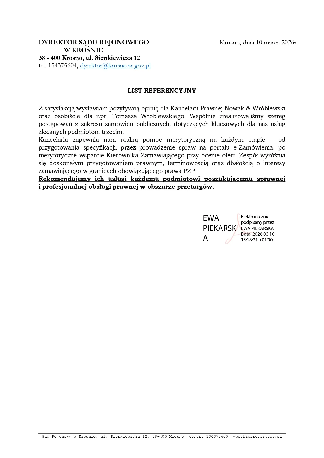 Referencje SR Krosno
